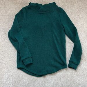 LOFT Teal Textured Sweatshirt